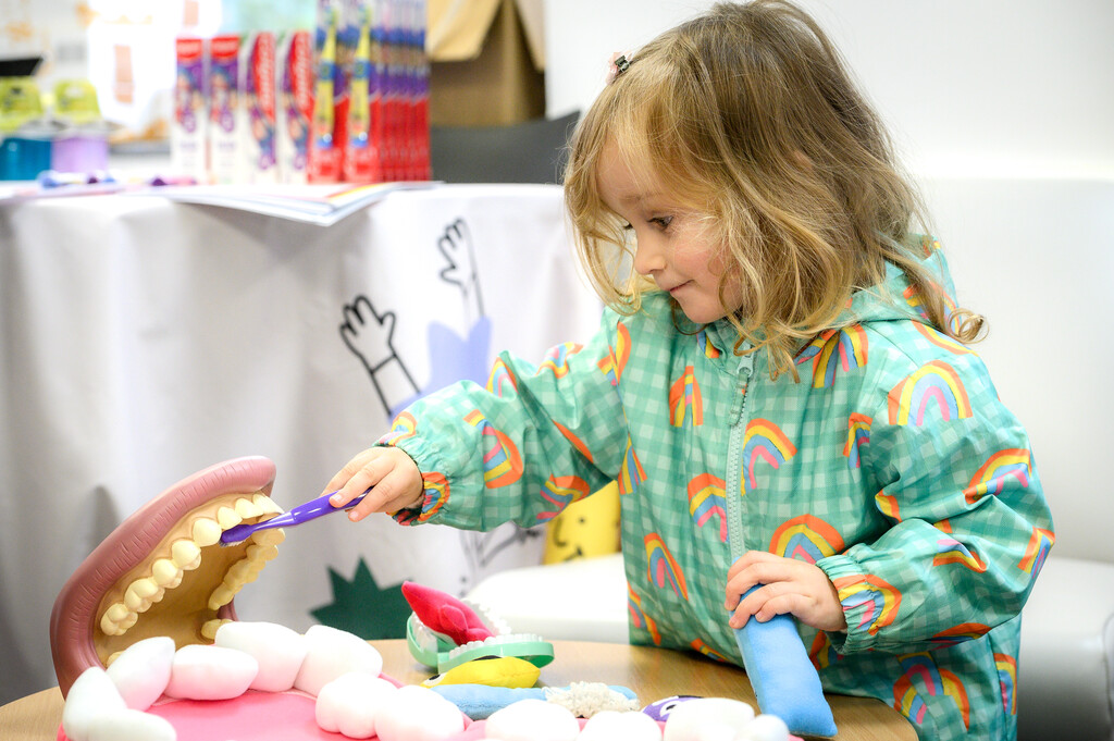 Child learning about good dental health